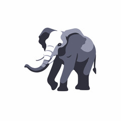 Fototapeta premium Elephant Illustration-Cartoon Animal-Wildlife Art-African Safari Clipart-Cute Gray Elephant Graphic-Animal Design-Zoo Animal-African Elephant Image