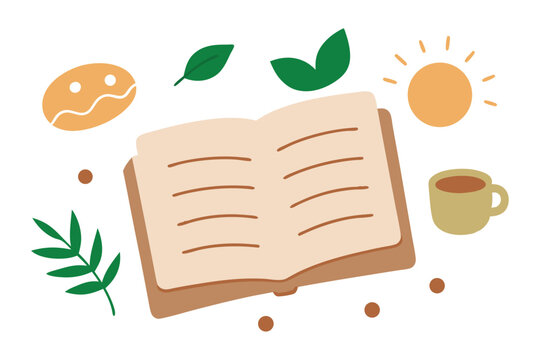  Gratitude Journal Vector – Hand-Drawn Notebook with Thankful Items in Warm Earthy Tones. - Powered by Adobe