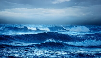 Fototapeta premium dark blue ocean waves