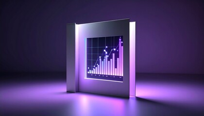 Fototapeta premium A visualization chart inserted into a paper-like card