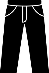 Trousers or Slacks Black Vector Icon
