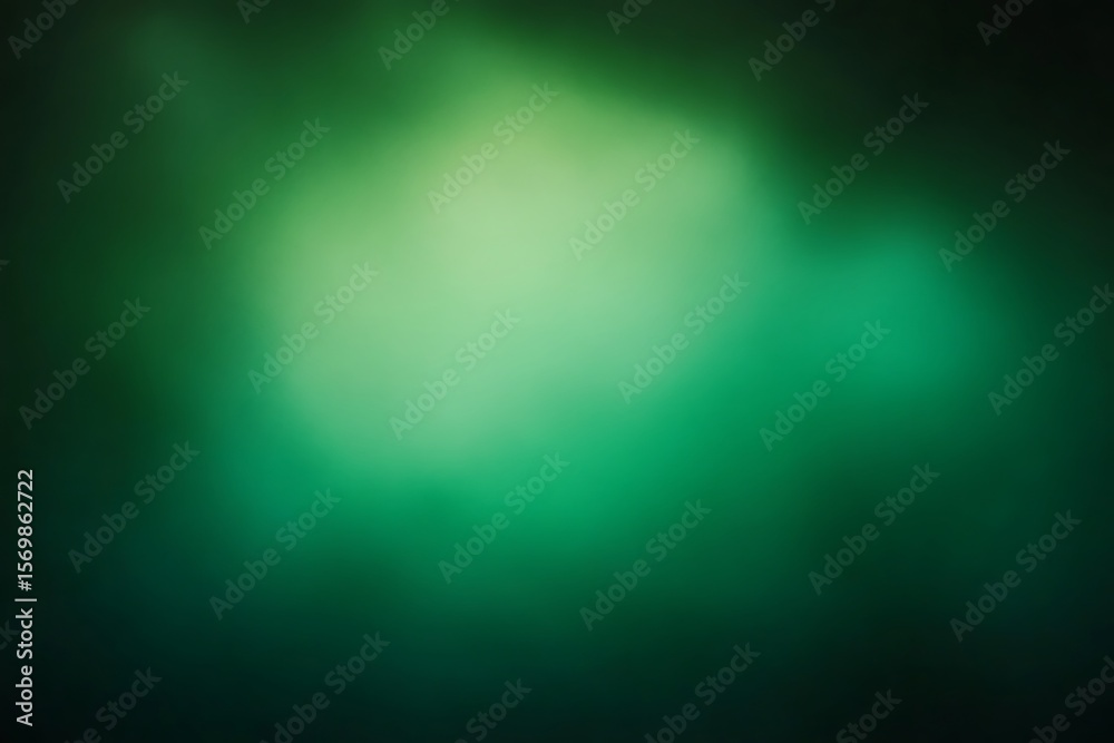 Wall mural abstract green gradient background with soft light and dark vignette