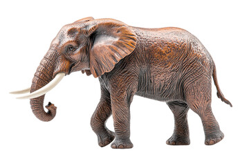 Obraz premium African Elephant Statue, Dark Brown, Isolated on Transparent PNG