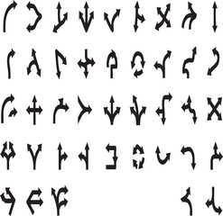 Diverse collection of grunge-textured arrow icons in various directions, ideal for navigation and indicating movement.

