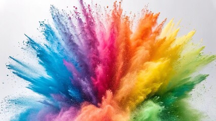 Vibrant Rainbow Powder Explosion: Abstract Colorful Holi Festival Design Element