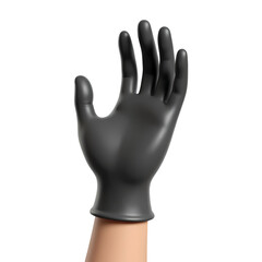 Obraz premium A hand wearing a black glove isolated on transparent background