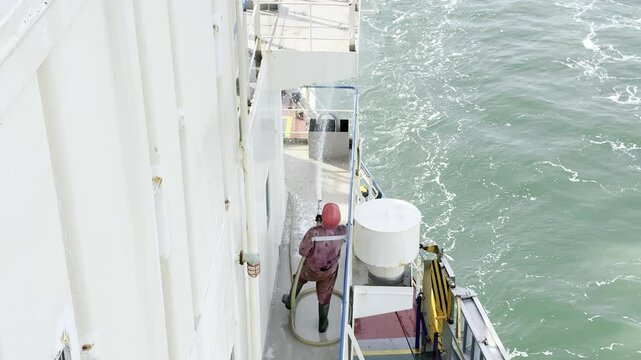 washing the ship