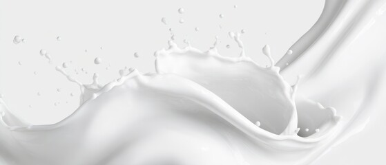 The fluid motion of milk splash against a clean white background