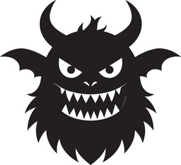 Halloween Monster Head Silhouette Vector Format – Scary Black Horror Illustration