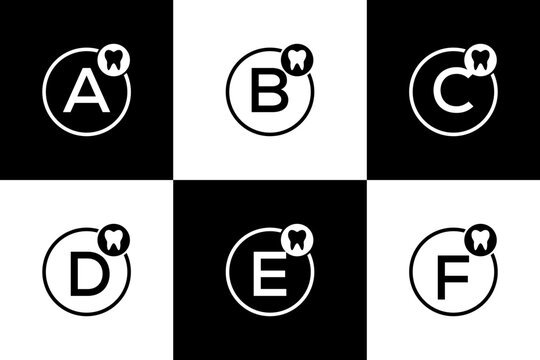 ABCDEF vector logo in round shape with gears