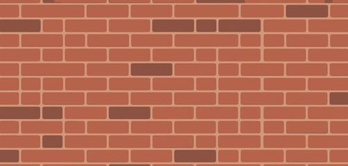 Obraz premium Seamless red brick wall texture with varying shades and rounded edges