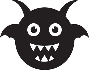 Halloween Monster Head Silhouette Vector Format – Scary Black Horror Illustration