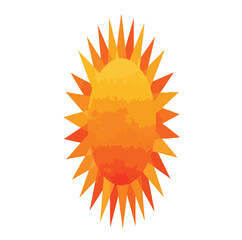 Vibrant orange sunburst design with watercolor texture, radiating warmth, energy, and a dynamic glow.