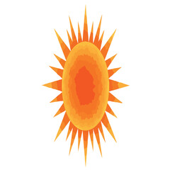 Vibrant orange sunburst design with watercolor texture, radiating warmth, energy, and a dynamic glow.