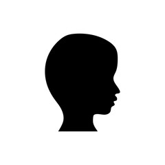 Simple Human Profile Icon – Mental Health, Brain, and AI Illustration Vector