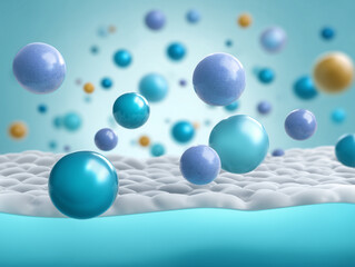 Render Showcasing the Intricate Design and Structure of PFAS Particles in a Scientific Context for Environmental Studies