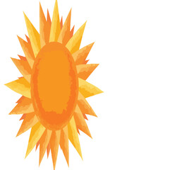 Vibrant orange sunburst design with watercolor texture, radiating warmth, energy, and a dynamic glow.