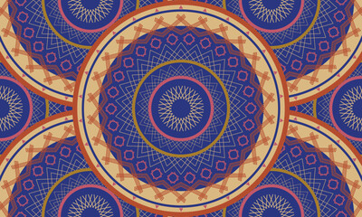 Abstract repeat ethnic circle pattern, seamless pattern
