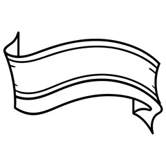 Minimal Waving Banner Line Art