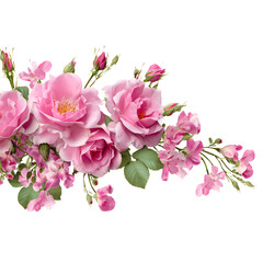 Pink roses and flowers floral arrangement black background