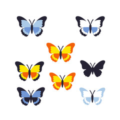 Colorful Butterfly Illustration-Vector Graphic of Various Butterfly Species-Nature Inspired Design-Perfect for Creative Projects-Vibrant Butterfly Clipart