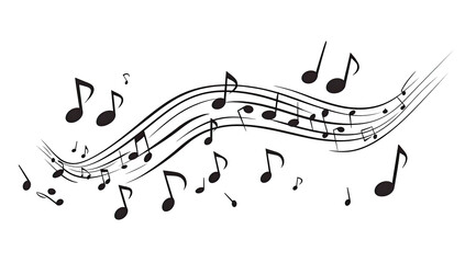 Abstract music notes flowing