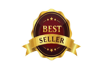 Golden "Best Seller" award badge with stars and red ribbon, signifying top product quality and recognition.