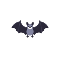 Obraz premium Cute Cartoon Bat Illustration-Spooky Halloween Clip Art-Adorable Bat Character Graphic-Perfect for Halloween Designs and Educational Materials-Simple Bat Design