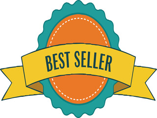 Best Seller Badge: A vibrant, retro-style emblem with "BEST SELLER" text, perfect for showcasing top products.

