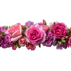 Pink and purple roses and carnations floral arrangement