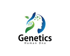 Genetics logo creative human health mind psychology medical