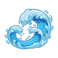 Dynamic blue ocean waves crashing with splashing water droplets