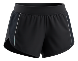 Running shorts with scalloped hem and breathable mesh inserts