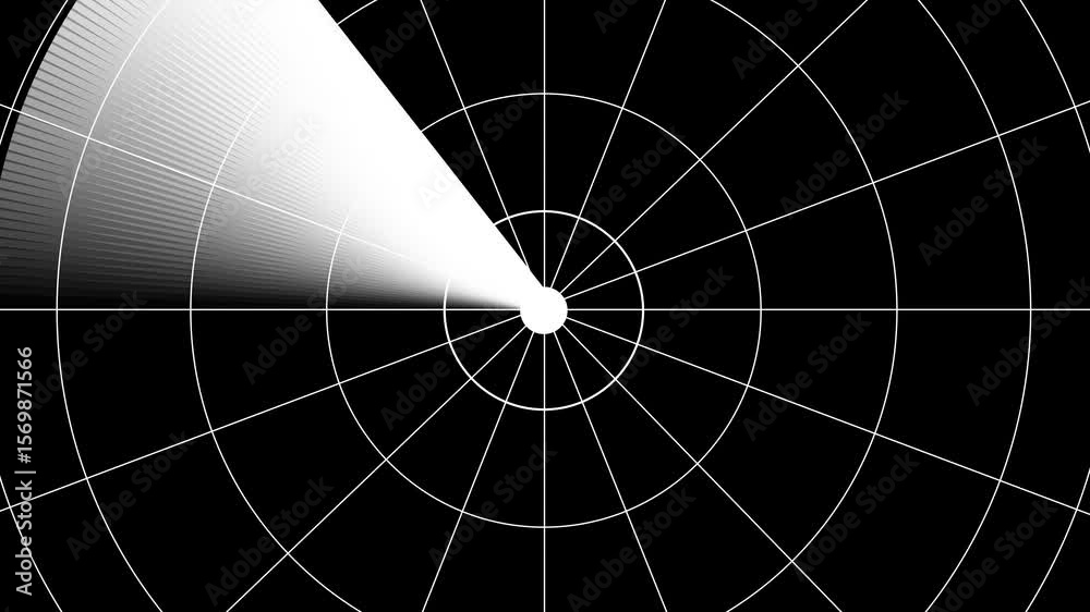 Poster abstract geometric design with concentric circles and white light projection. abstract geometric ani