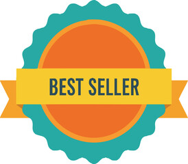 Best Seller Badge: A vibrant, retro-style emblem with "BEST SELLER" text, perfect for showcasing top products.

