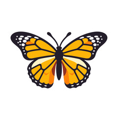 Fototapeta premium Monarch Butterfly Illustration-Beautiful Orange and Black Butterfly Vector-Nature Inspired Graphic Art-Unique Butterfly Design for Creative Projects