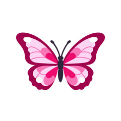 Pink Butterfly Illustration-Beautiful Insect with Patterned Wings-Elegant Design for Crafts and Graphics-Nature Inspired Clipart Image