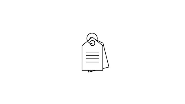 Minimal price tag animation. Clean looping outline icon representing sale, discount, and retail promotion.