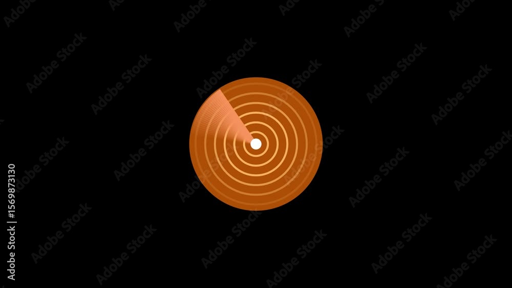 Poster radar screen animation with sweeping wave. futuristic digital sonar display showing rotating signal 