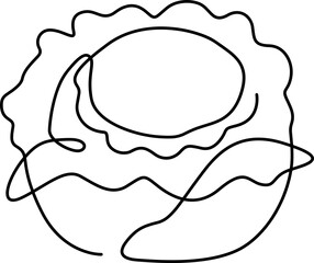 cabbage line art logo one line
