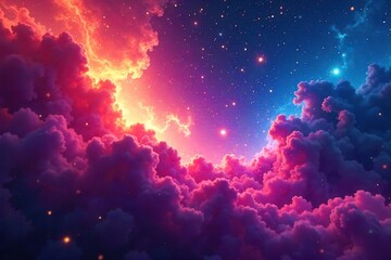 Vibrant Swirling Nebula Cosmic Energy for Motion Graphics, Website Headers & Digital Art