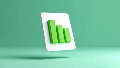 A bar graph jumping over a rotating spreadsheet icon