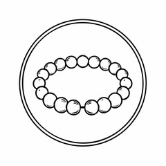 A beaded bracelet in a circular frame offers simple elegance, ideal for jewelry designers or minimalist fashion concepts and designs.