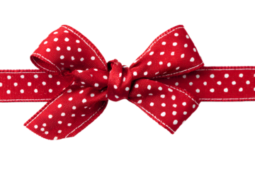 Red bow isolated on a transparent background