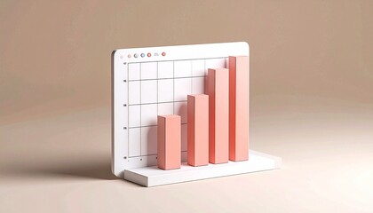 A bar graph jumping over a rotating spreadsheet icon