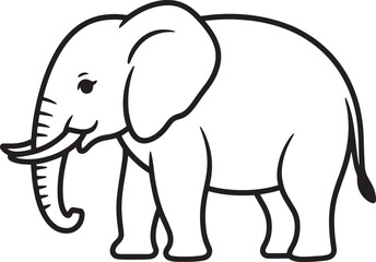 Cartoon elephant with tusks and large ears animal mammal