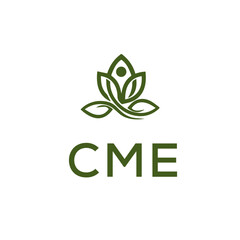 CME logo design on white  background.