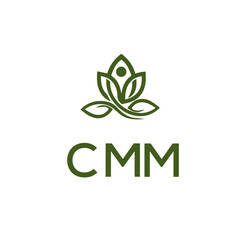 CMM logo design on white  background.