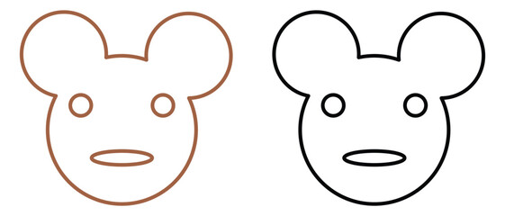 Teddy bear head shape. Cute teddy bear head. Flat cartoon character vector design isolated illustration.