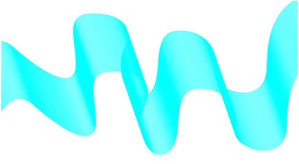 Wavy Blend Abstract Curved Cyan Color Background Design Vector Illustration